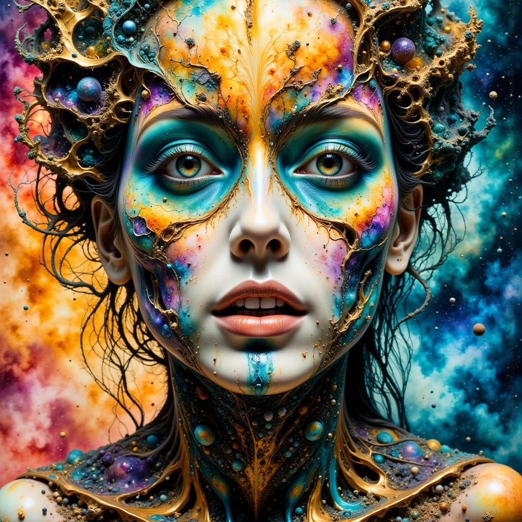 Abstract Surreal Mixed Media Composition