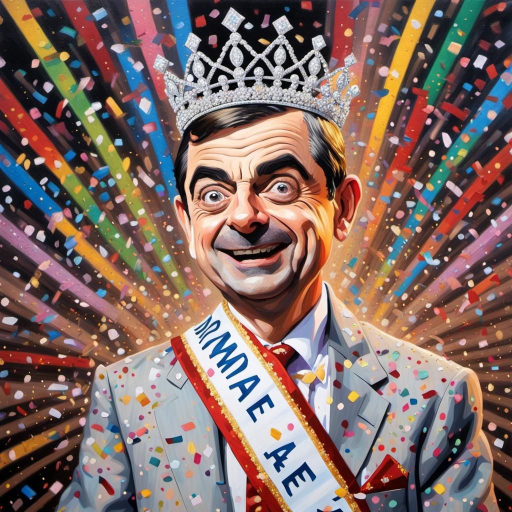 Mr. Bean Wins Beauty Pageant as Oil Painting