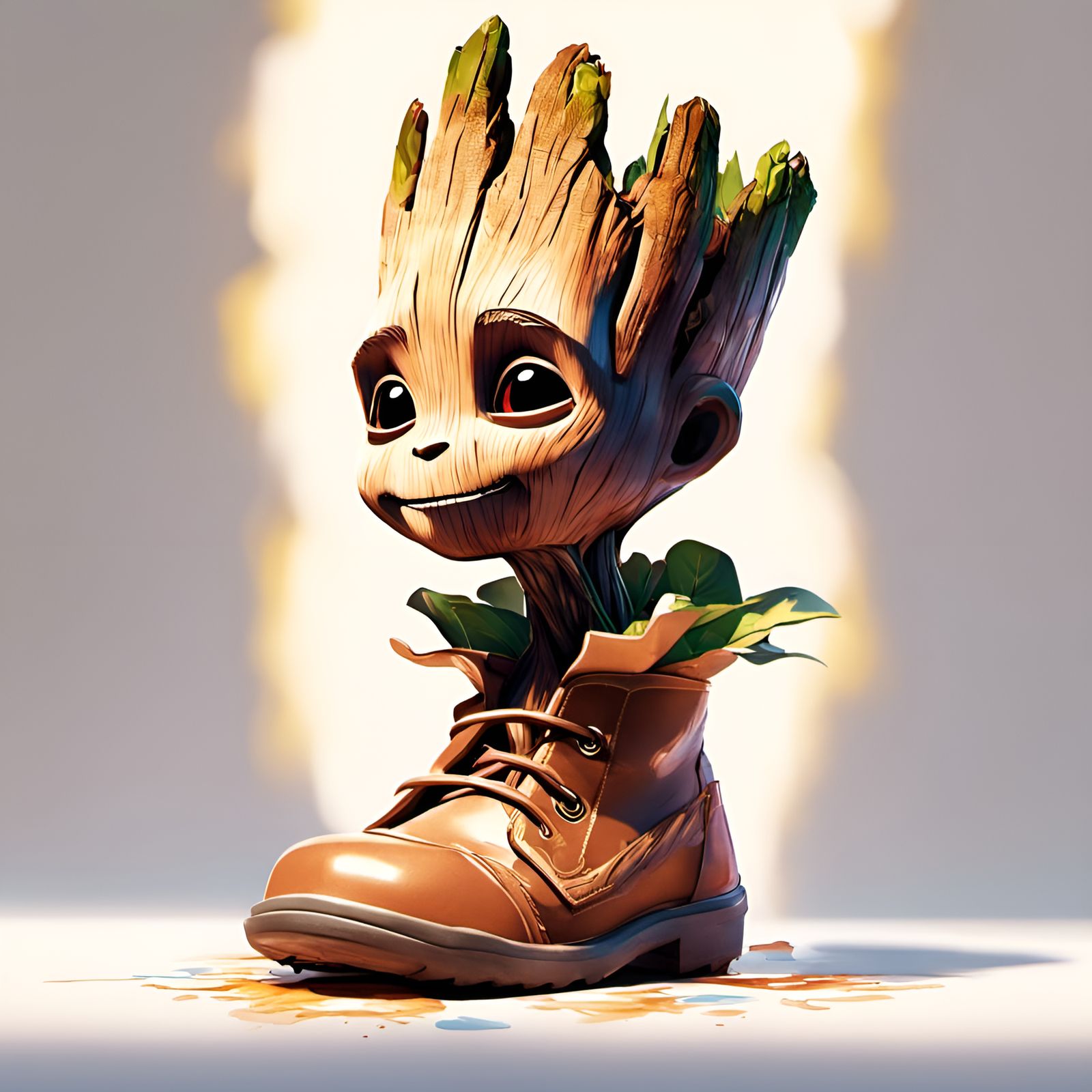 Groot in a Boot: Digital Illustration in Comic Style