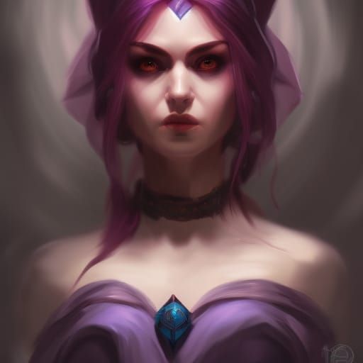 Stunning Sorceress Portrait in Art Nouveau Style