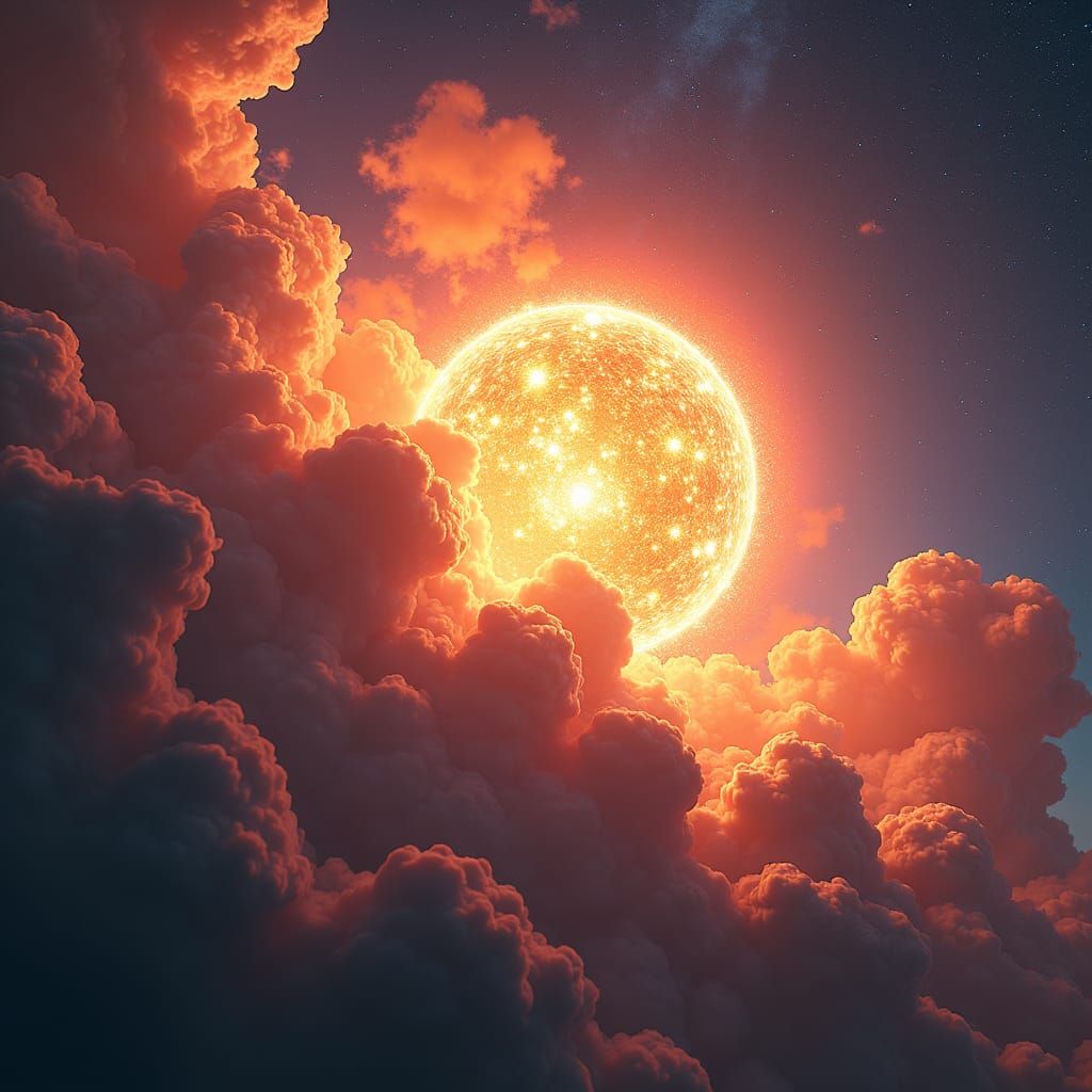 Spectacular Supernova Explosion in Fantasy Art Style