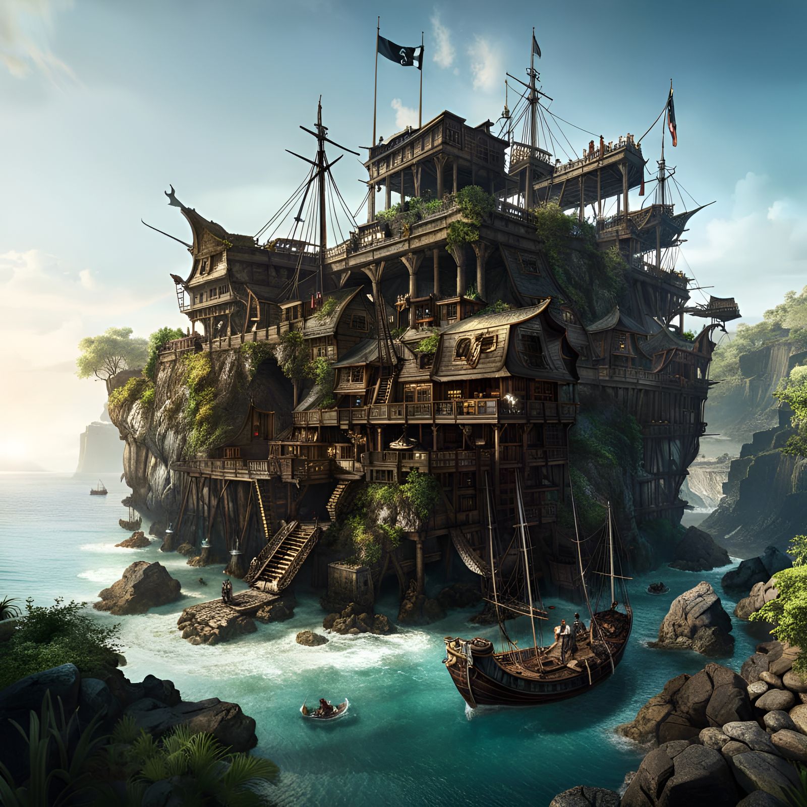 Elaborate Pirate Hideout Photo-Illustration