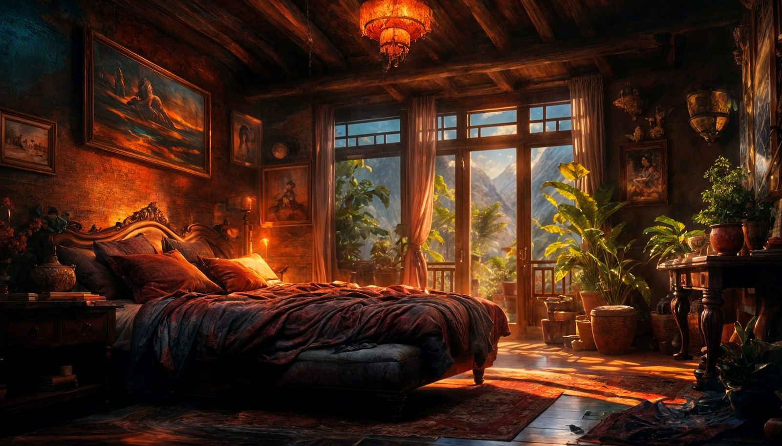 Inviting Home Interior in Cinematic Style