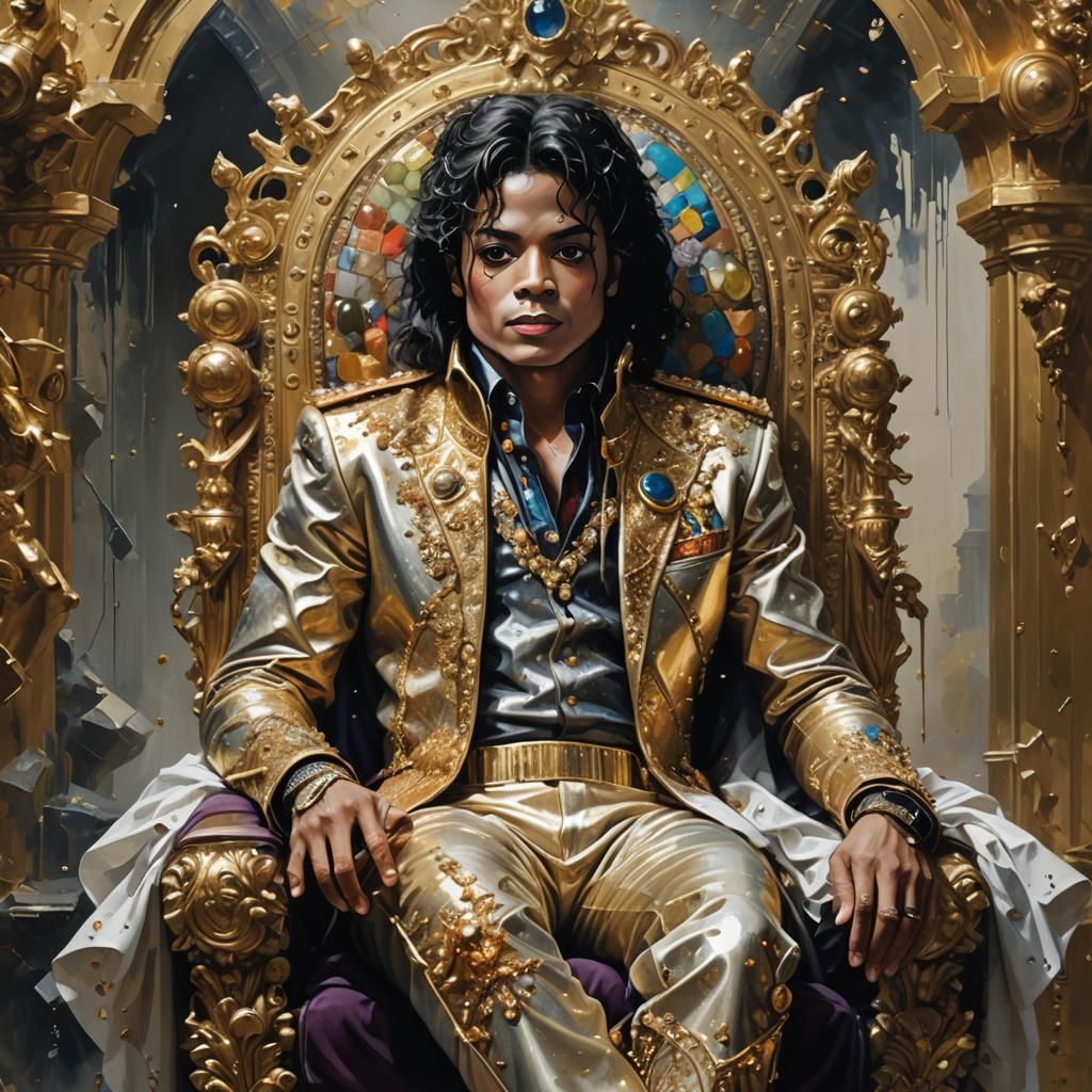 Michael Jackson Ascends the Throne: Hyperrealistic Portrait