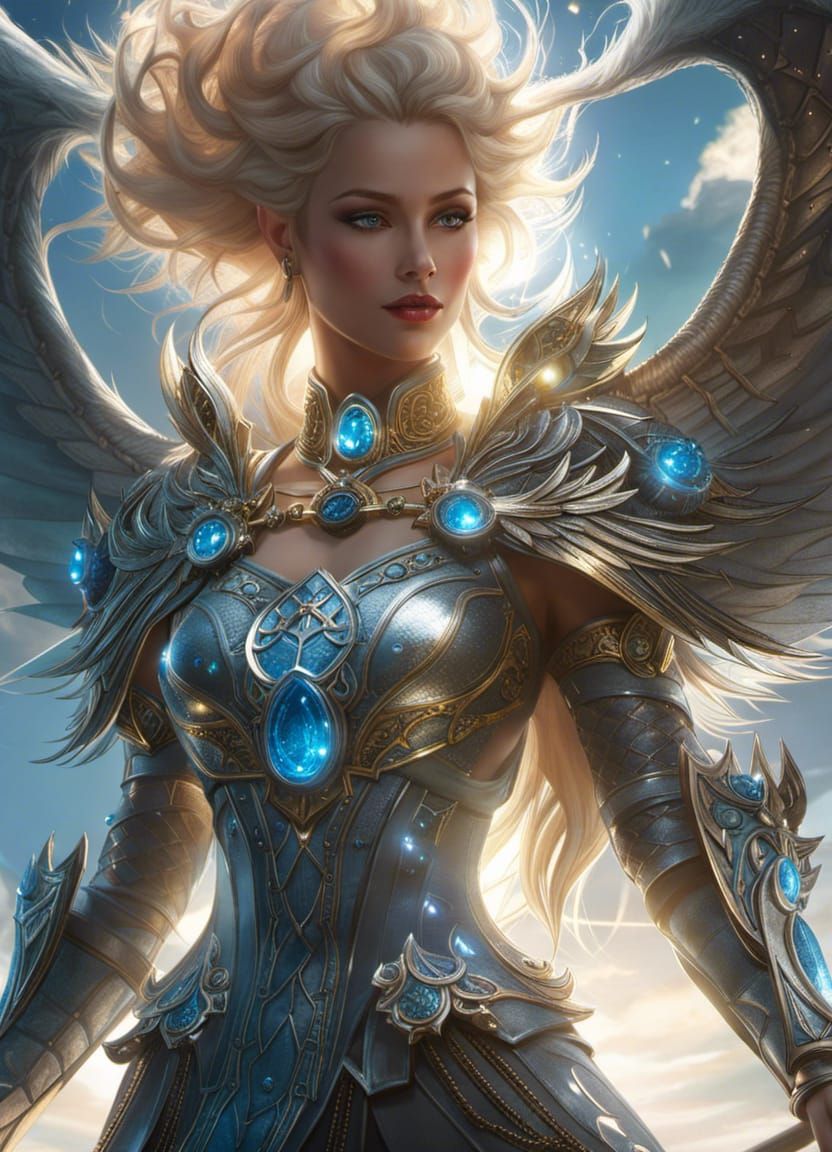 Translucent Ice Woman with Nordic Wonders