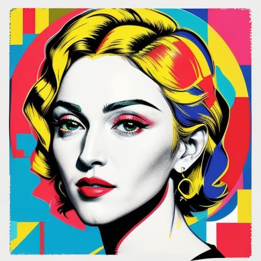 Madonna Portraits in Vibrant Warhol Style Pop Art