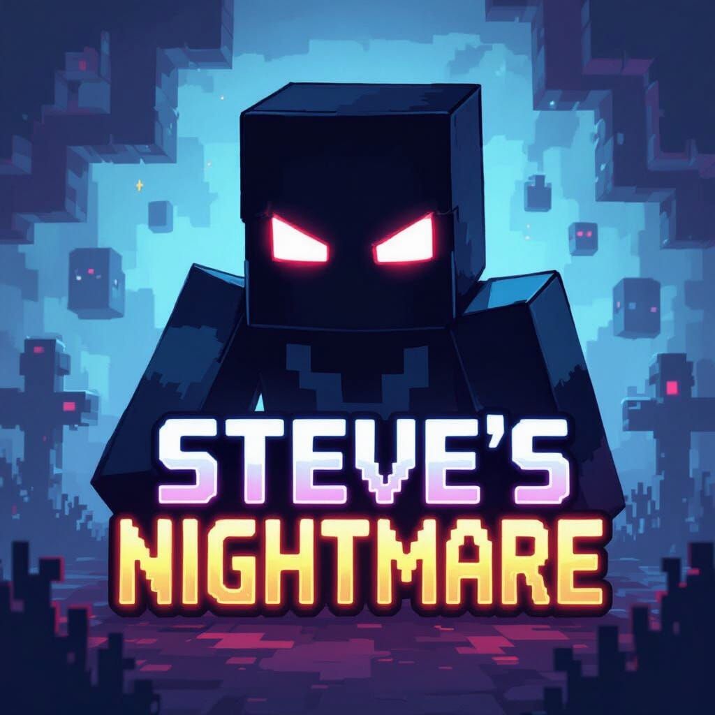 Pixel Art Minecraft Server Logo: Steve's Nightmare