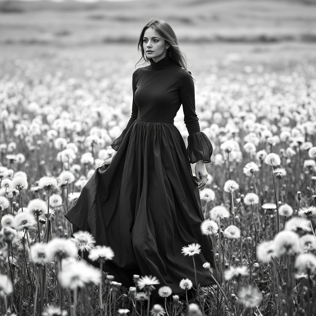 Ethereal Whispers in Black and White