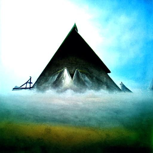 Foggy Pyramid in Surrealist Salvador Dali Style