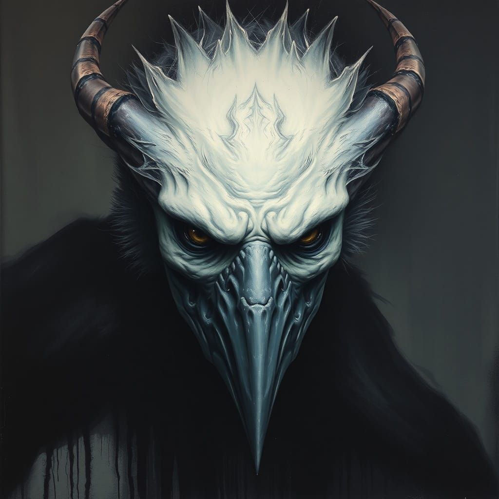 Angry Vulture in Dark, Mysterious Style