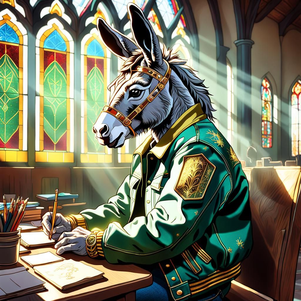 Donkey Student in Magical School: Digital Matte Painting