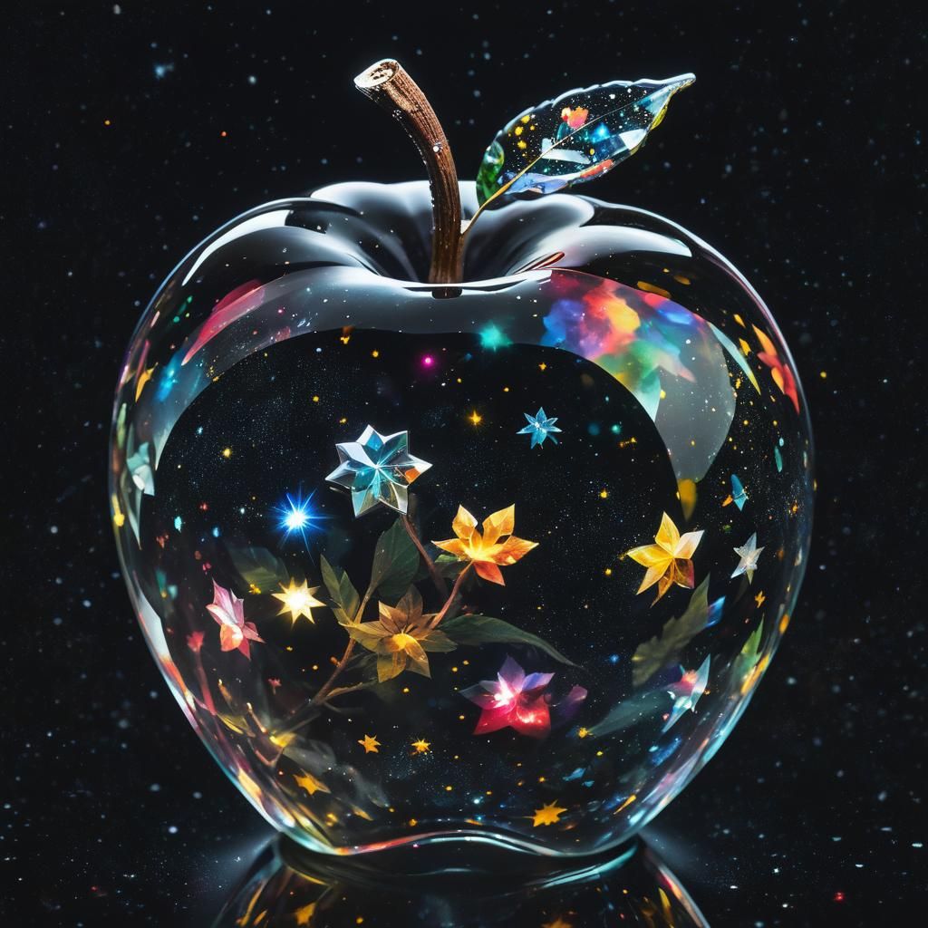 Crystal Apple Universe: Cosmic Fantasy Art