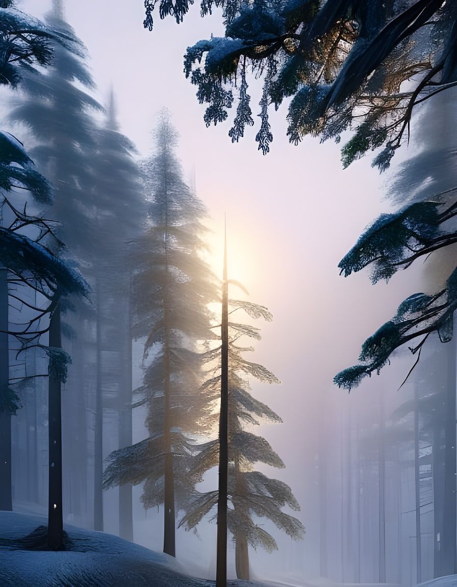 Winter Wonderland in Oil Painting Style