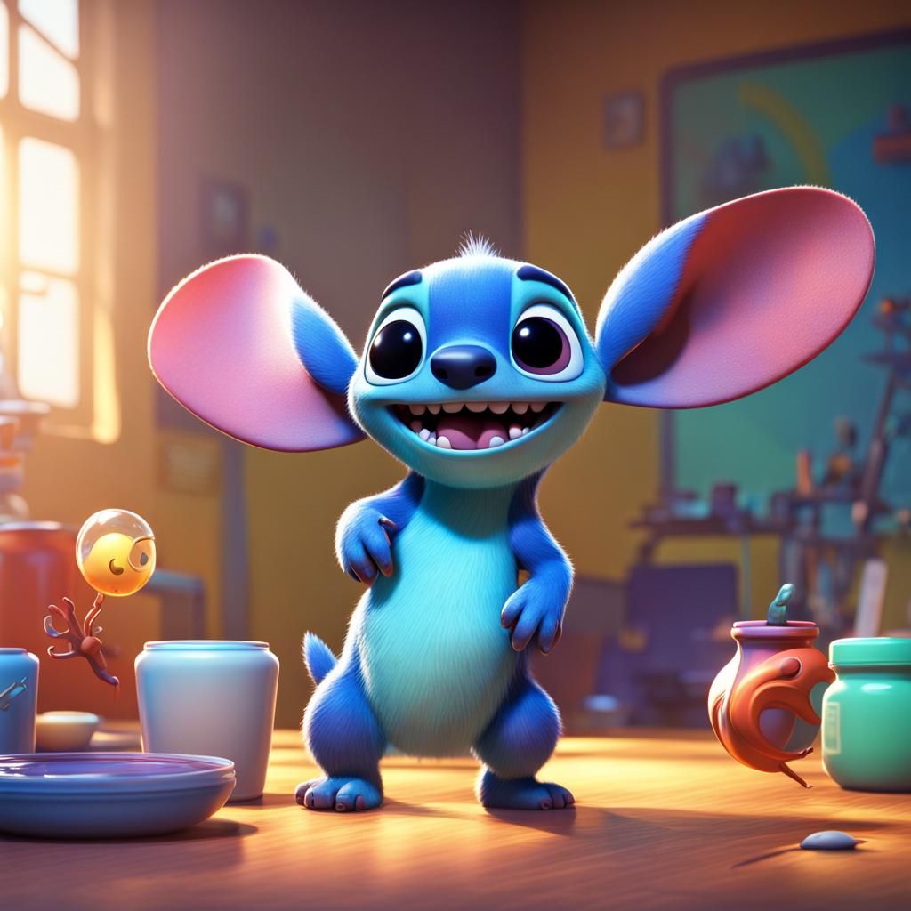 Stitch Character in Pixar-Style 3D Rendering