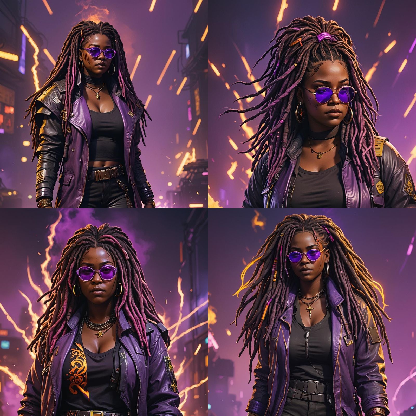 Plus-Size Nigerian Star on Stage in Cyberpunk Style