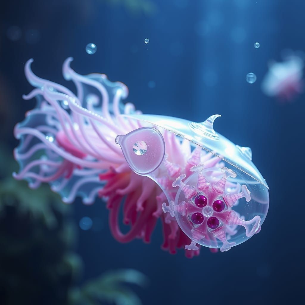 Exotic Jelly Submarine: Fractal Underwater Elegance