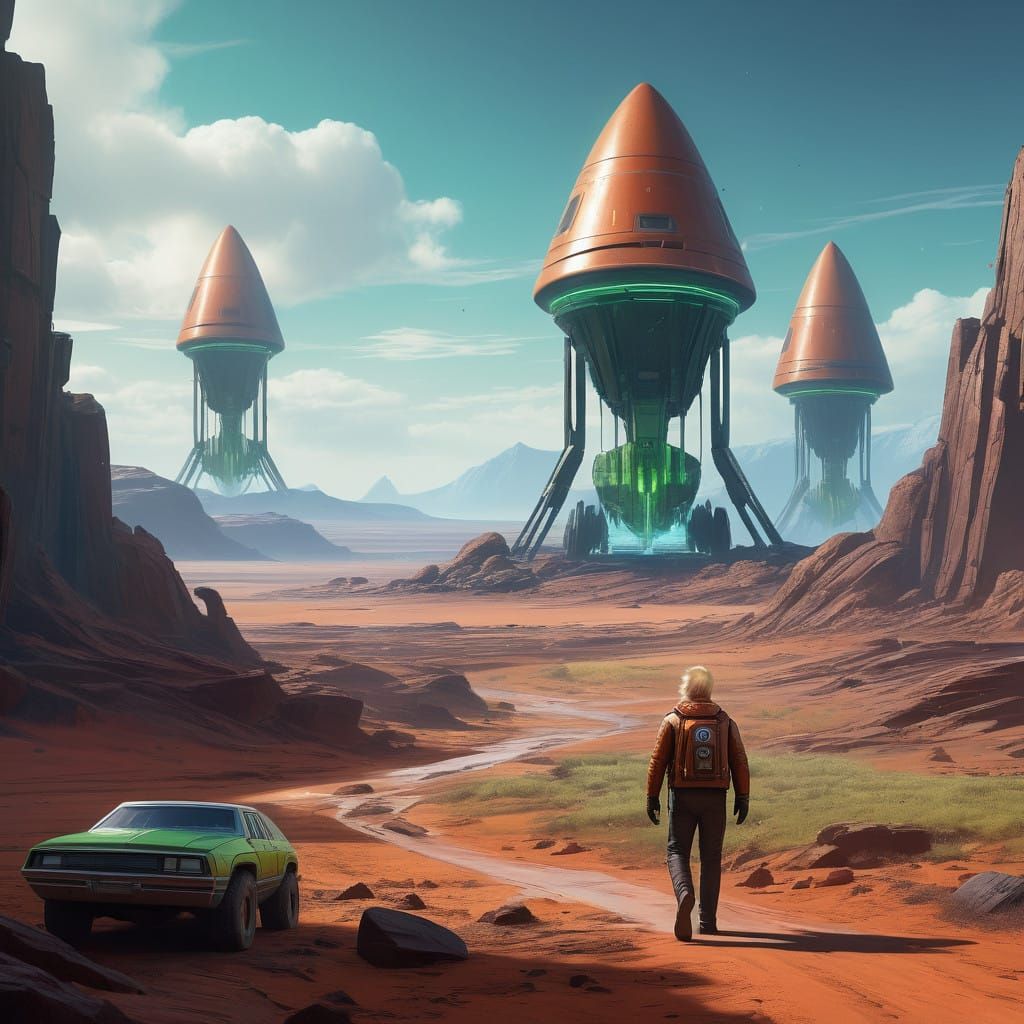 Elon Musk Lands on Mars Amid Alien Encounter in Futuristic L...