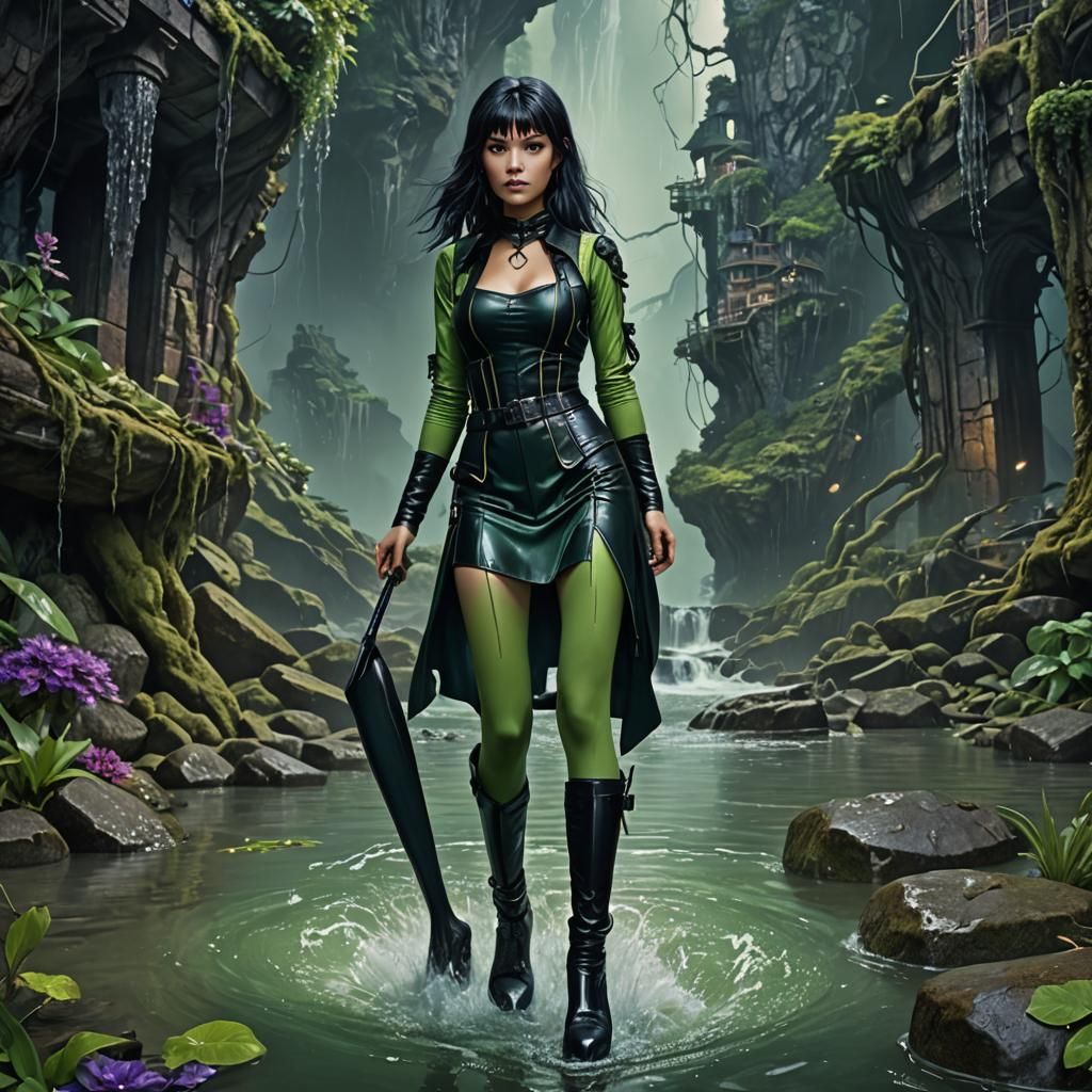 Two Women in Love, Detailed Matte Painting