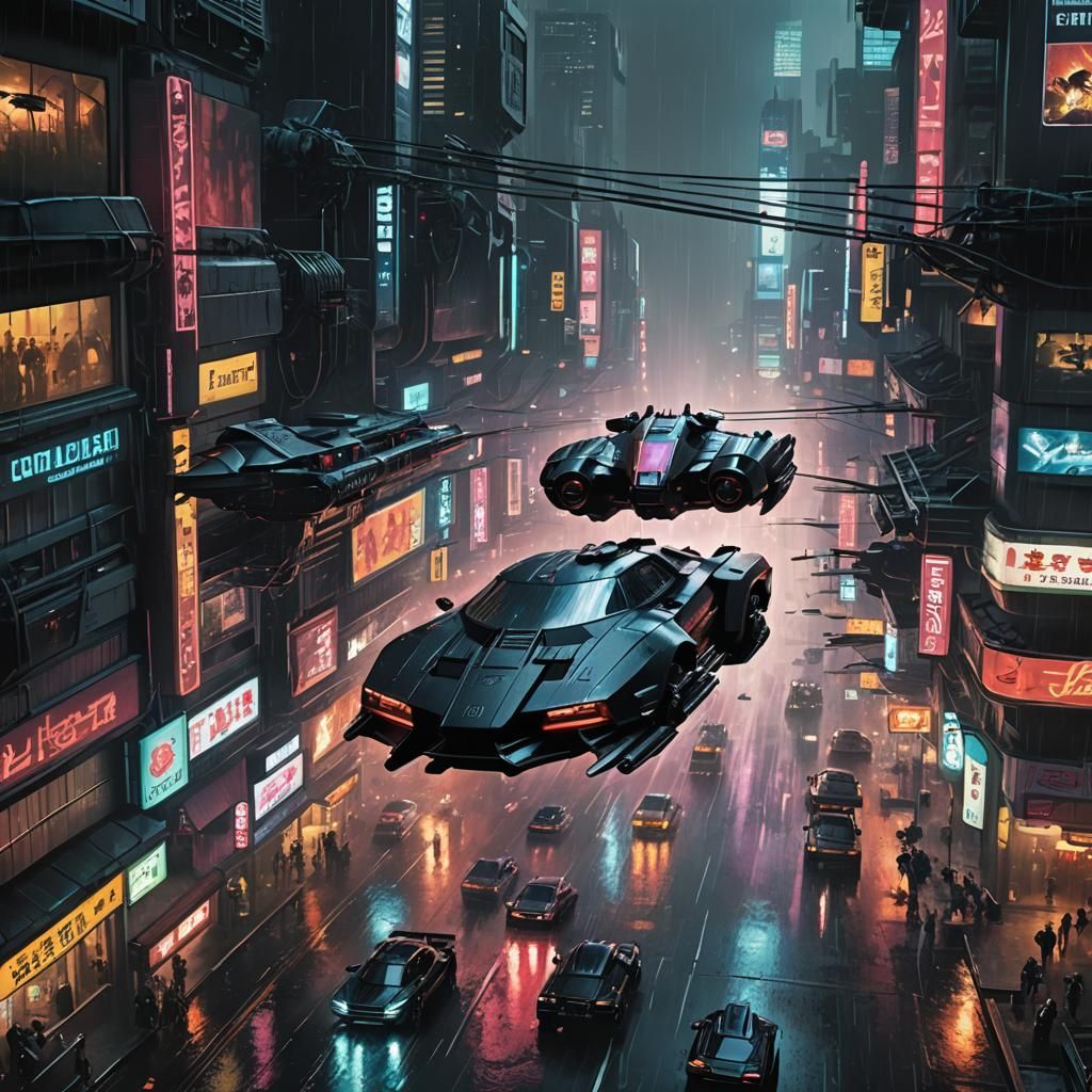 Darth Vader in Cyberpunk Cityscape Concept Art