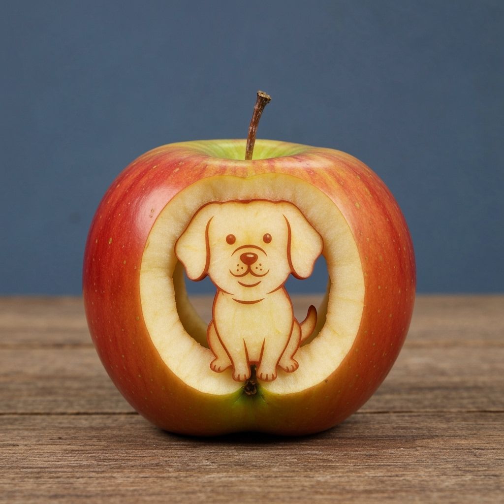 Apple Carved Into A Dog Shape