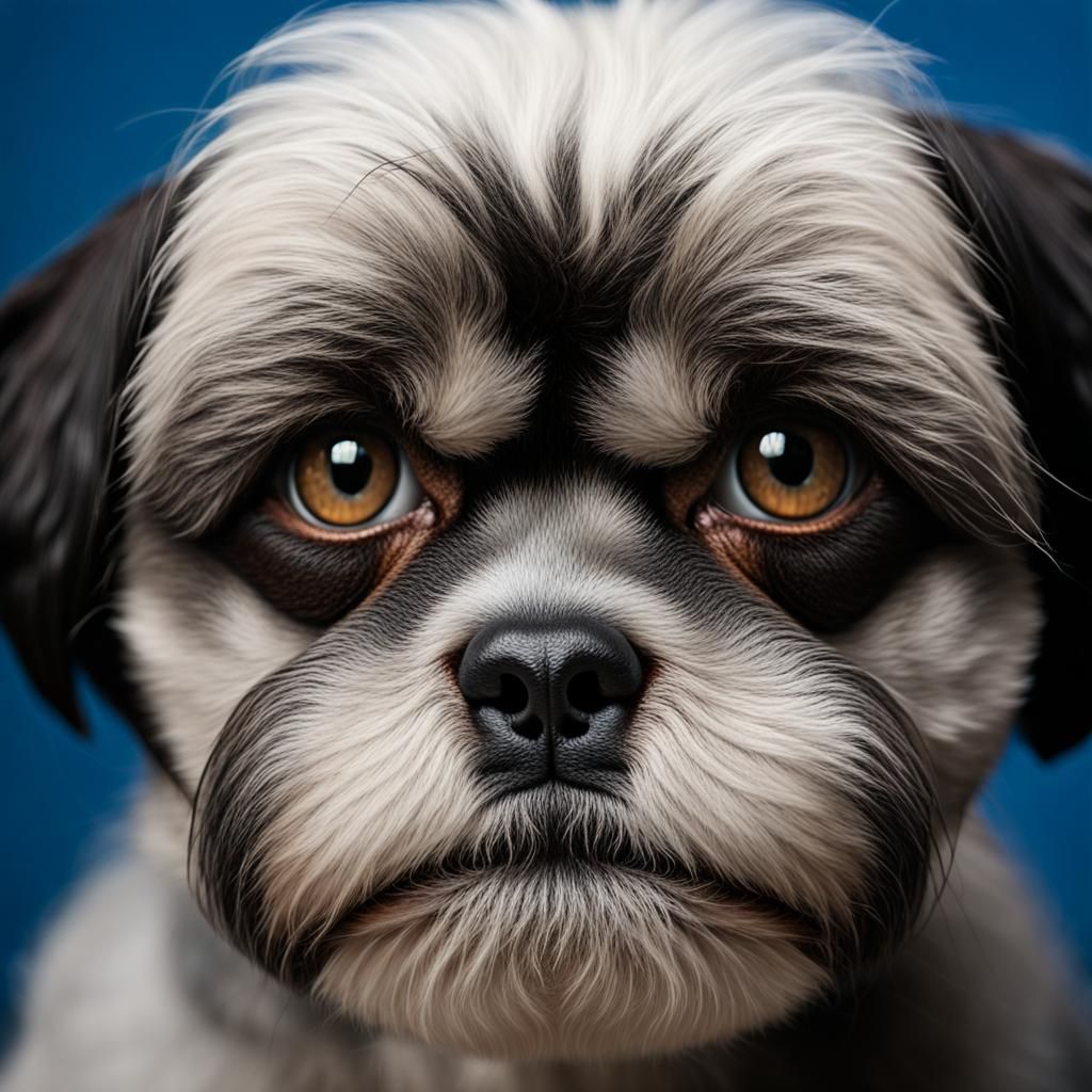 Charming Black and White Shih Tzu Portrait