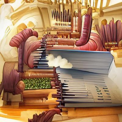 Organic Pipe Organ Storybook Illustration