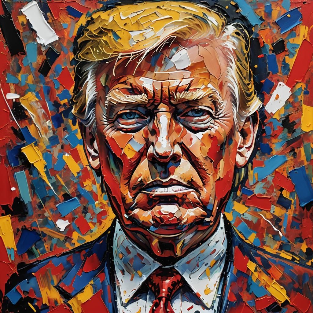 Abstract painting of president Donald trump