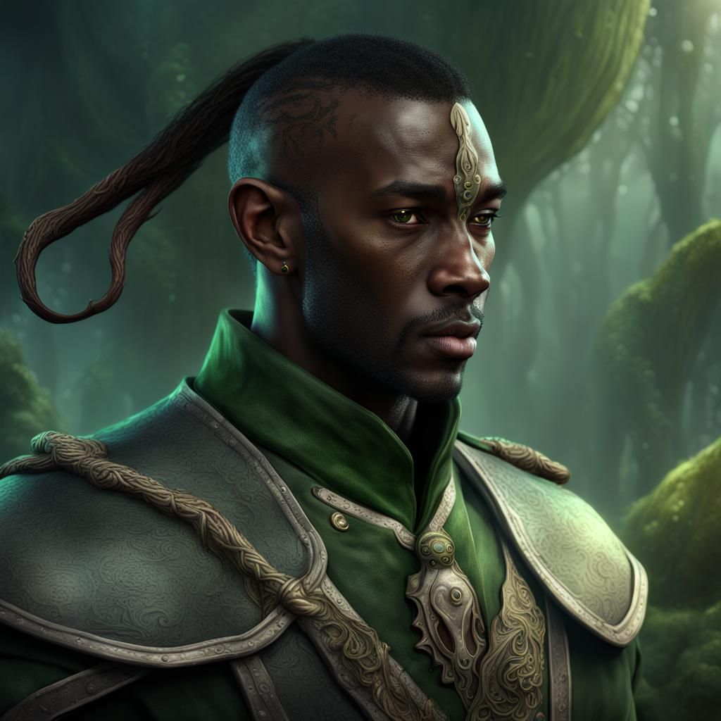 Elven Marine with Scar in Detailed Matte Painting