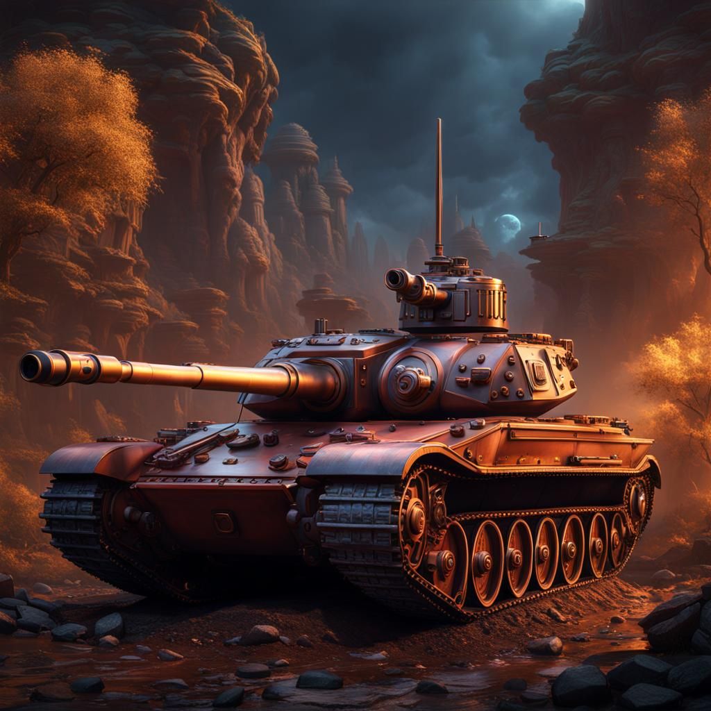 ELC Tank in Detailed Matte Painting Style