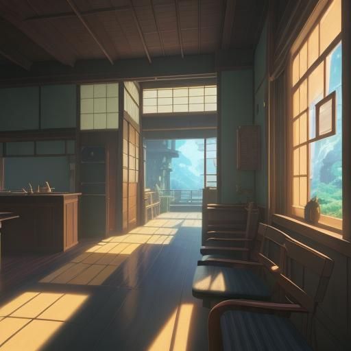 Sushi in Studio Ghibli Anime Style