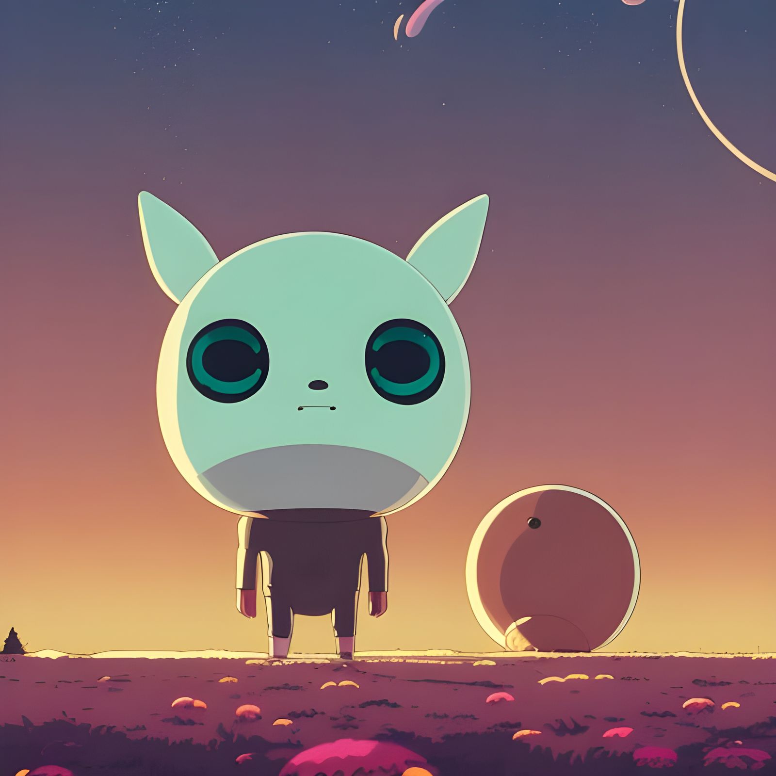 Cute Alien in Studio Ghibli Style