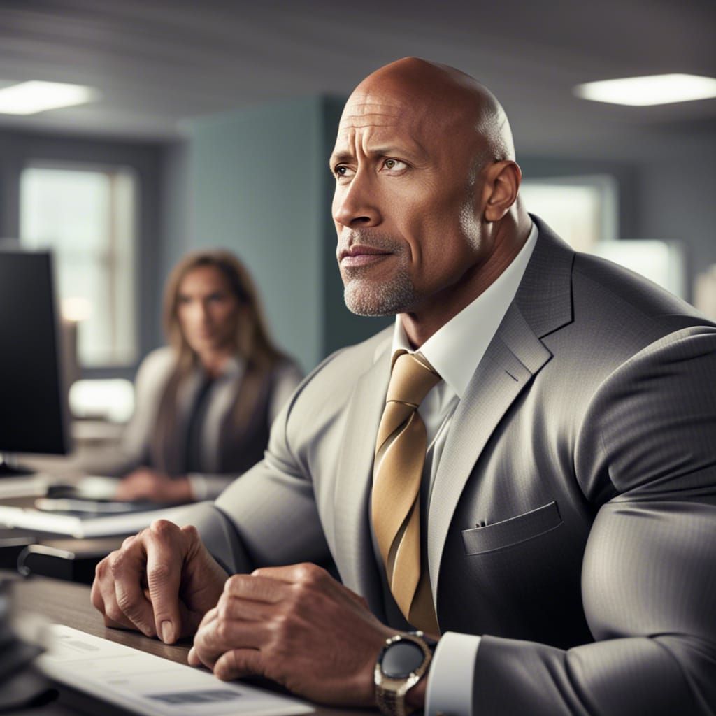 Dwayne Johnson: The Rock at a Desk Job