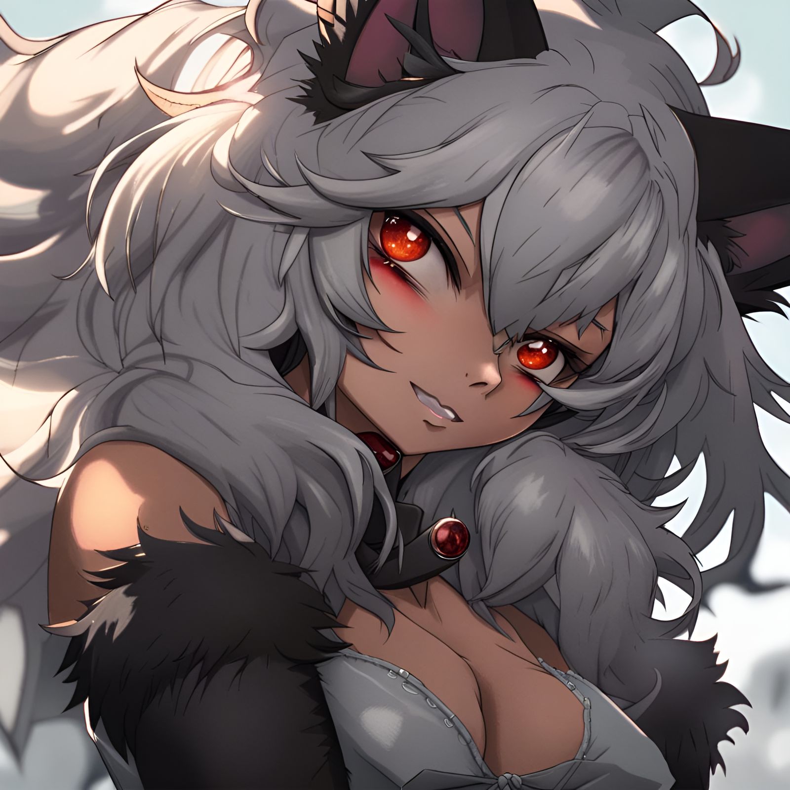 Beautiful Werewolf Girl in Manhwa Style