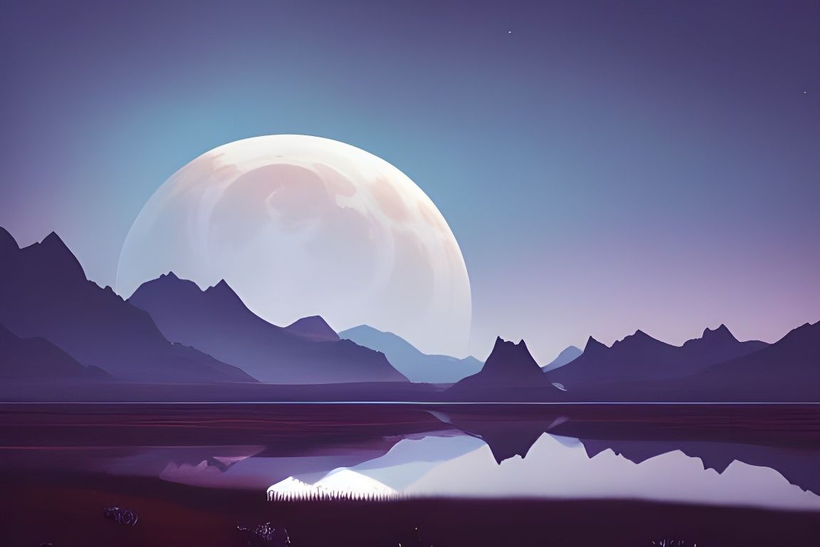 Moonlit Roses Reflect on Vast Mountain Landscape