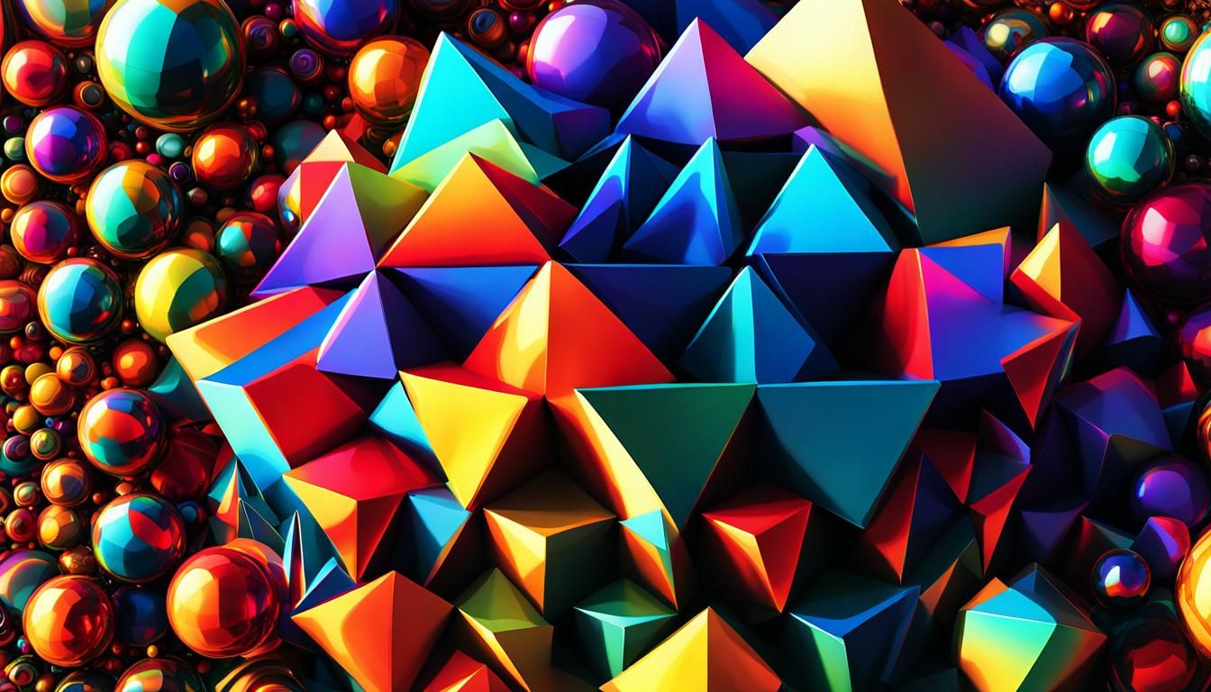 Geometric Shapes Composition in Vibrant Colors
