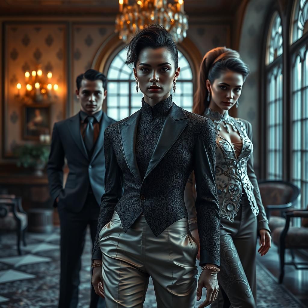 Futuristic Fashions in a Hyperrealistic Mansion Setting