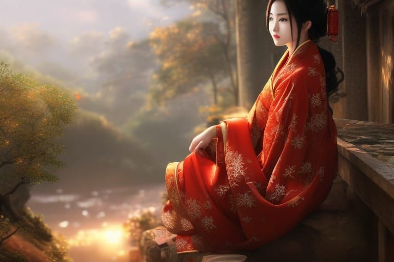 Woman in the Red Kimono