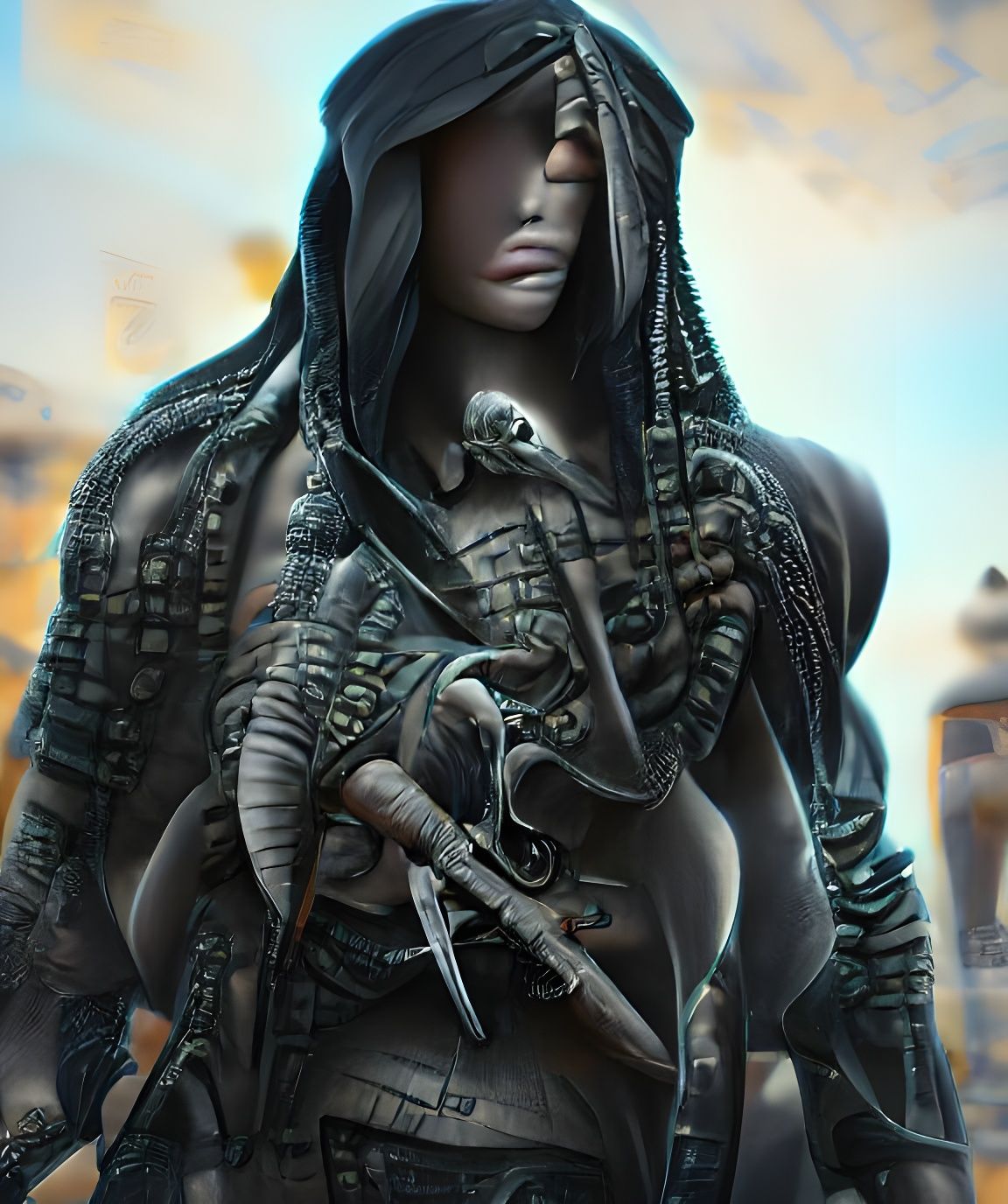 Assassin in Surreal Digital Art Style