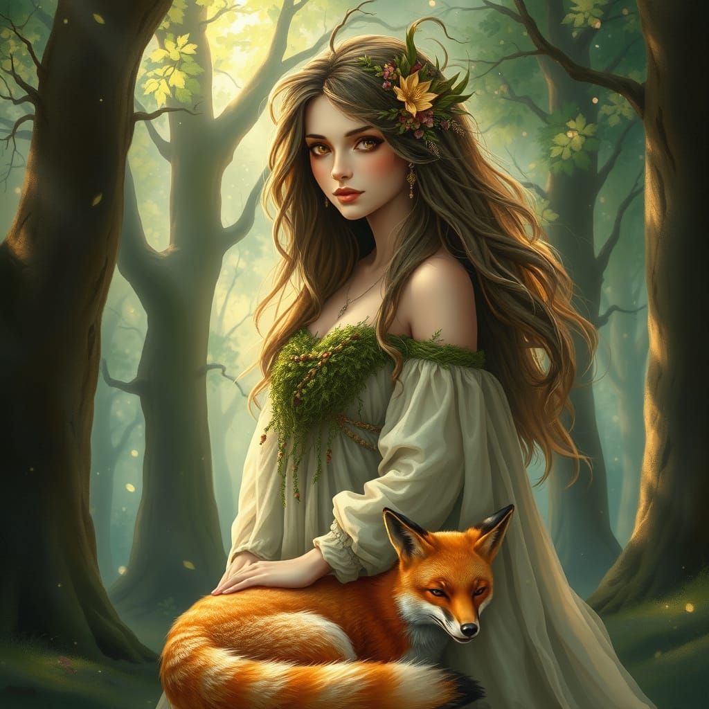 Enchanted Forest Portrait in Painterly Style