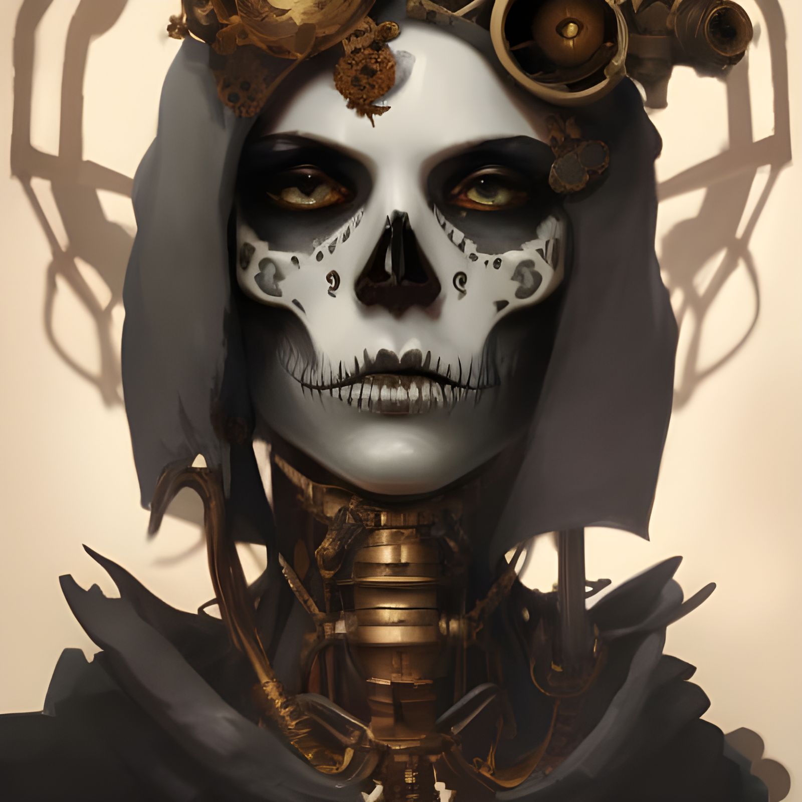 Steampunk Skeleton Portrait in Dark Fantasy Style