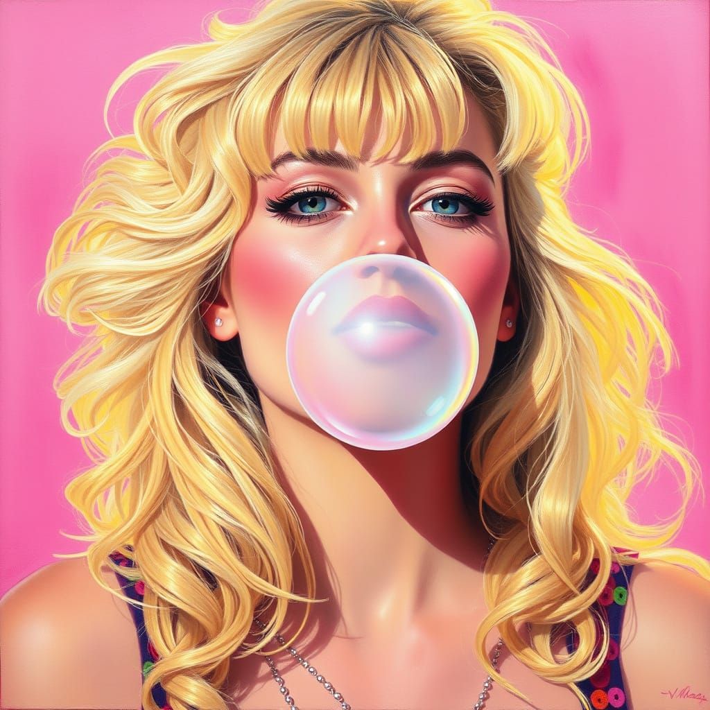 Vibrant Eighties Disco Scene in Pastel Oil Painting