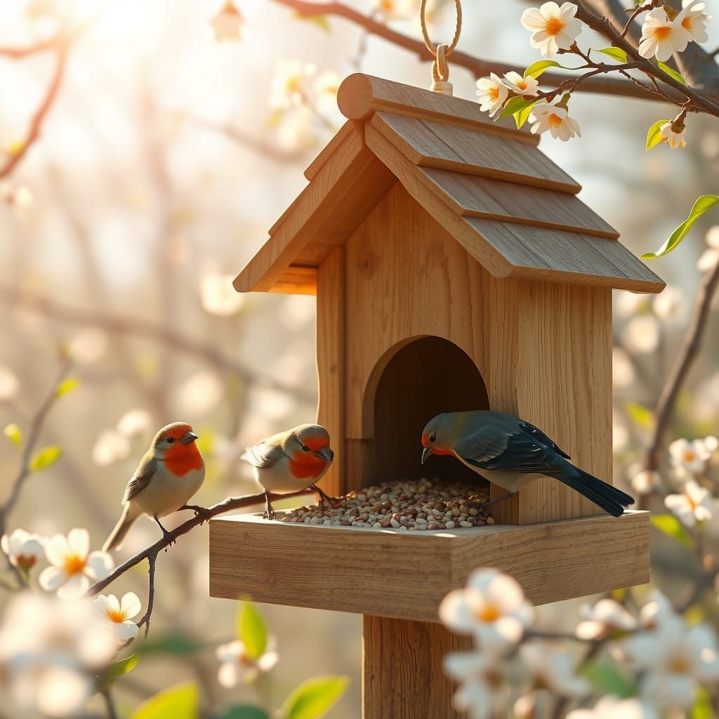 Birds Thrive in Vibrant Spring Oasis