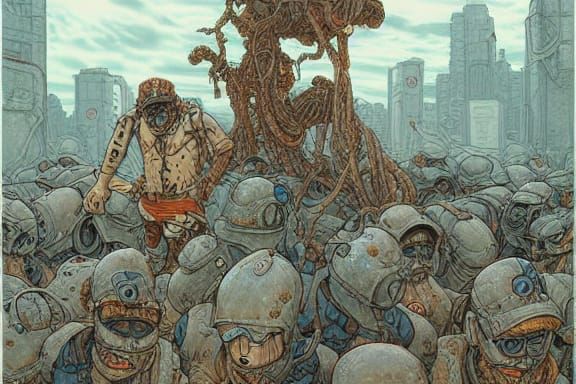 Wasteland Illustration in Post-Apocalyptic Style