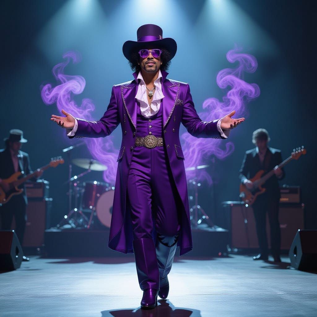 Prince in Purple Aura: Digital Art Portrait