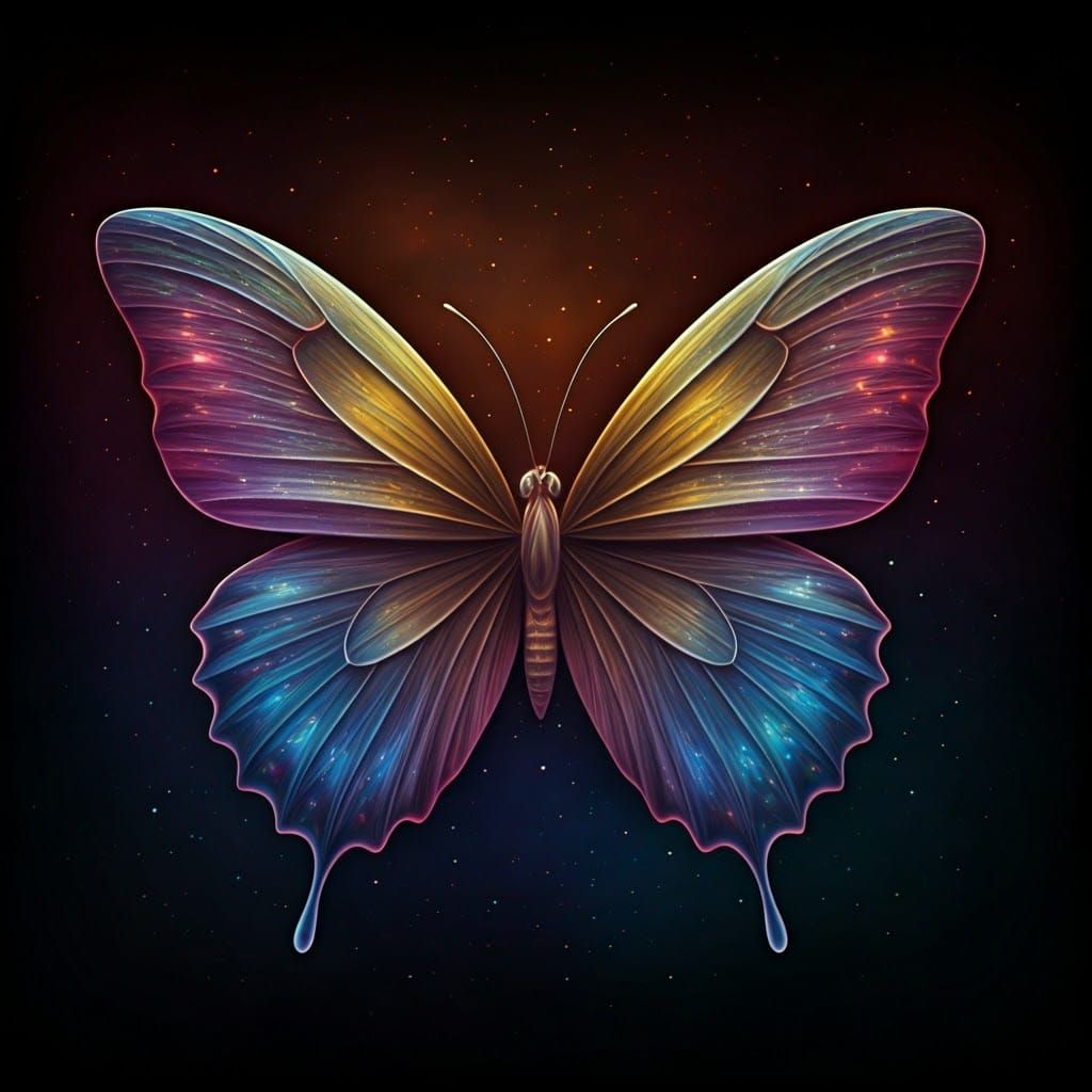 Galactic Butterfly in Futuristic Surrealism