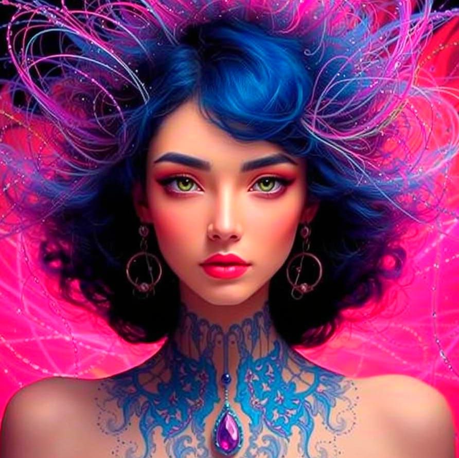 Taoist Philosophy Artwork with Dynamic Forces in Light