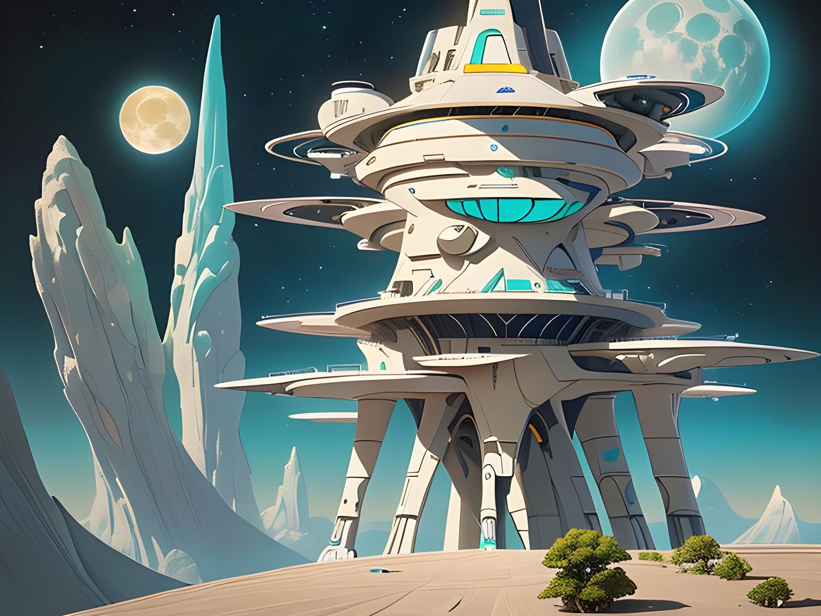 Surreal Space Station Embodies Cosmic Visions in Impressioni...