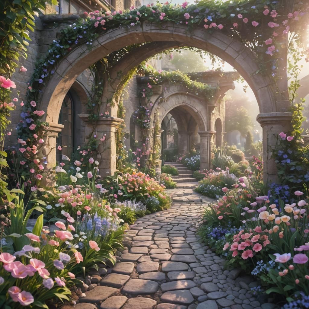 Enchanted Cosmic Garden Concept Art in 8K