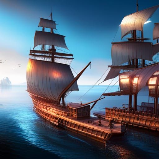 Colorful 3D Pirate Battle with Deep Shading