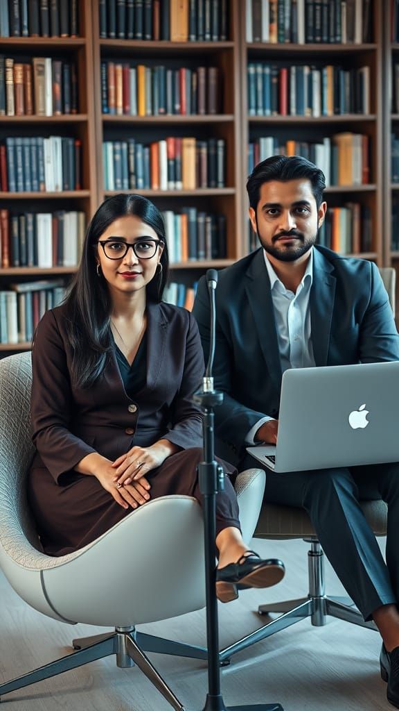 Pakistani Professors in Modern Studio, Digital Art